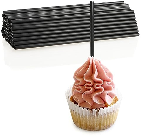 com-four® 100x lebensmittelechte Kunststoffstäbe, Plastikrohr | lange - vielseitig einsetzbare Plastiksticks für Fingerfood und Snacks - Fruchtspieße