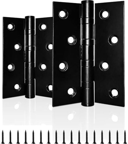 Brateuanoii 2 Piezas Bisagras De Puerta De Acero Inoxidable, Bisagra De Puerta Negra Grande, Bisagra De Puerta De Bola Con Cojinete, Bisagras De Puerta De Servicio Pesado, Capacidad De Carga De 60 Kg