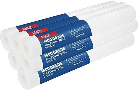 Trade 1400 Grade Lining Paper for Walls-Suitable for New & Damaged Walls-Covers Wall & Ceiling-Easy to Hang & Remove-10M Long Lining Paper Roll Plus 20% Free 6.72m2 Coverage- (6)