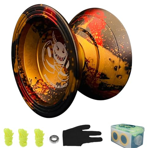Profi Yoyo für Kinder und Erwachsene, A1 JoJo aus Aluminiumlegierung, Professionelles Yo-Yo für Anfänger und Mittlerer Spieler (Gold)