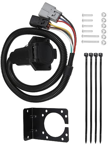 Unifizz 1 jeu 43395 faisceau de câblage de remorque 7 broches simple connecter kit de câblage compatible avec Toyota Tundra 2003-2006 noir