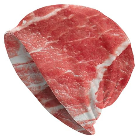 Suyxkop Lustiges Essen Burritos Tortilla Realistischer Druck Beanie Mütze Strickmütze Skull Cap Slouchy Warm Headwear für Joggen Radfahren Erwachsene, Rindfleisch Steak Fleisch, Einheitsgr��e