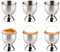 Generisch Silber Eierbecher aus Edelstahlmit, rund,Fuß, stapelbar, 6er Set Eierhalter Tablett,