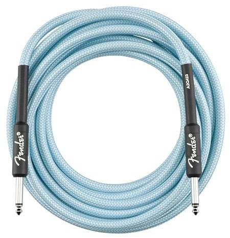 Fender Professional Series Tweed Instrument Cable, 15', Daphne Blue