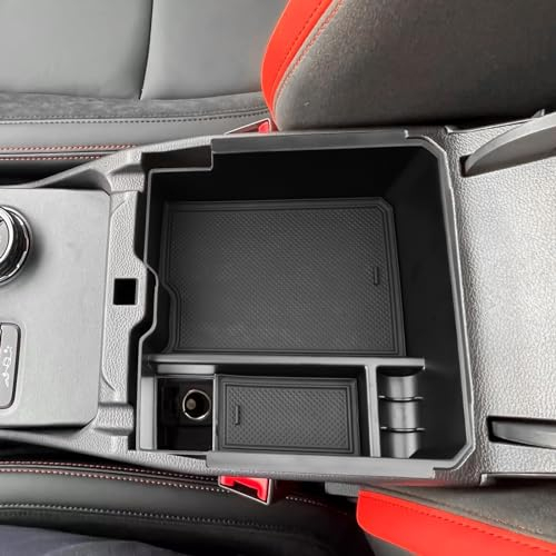 YEE PIN Für Ranger Wildtrak T9 2023 Aufbewahrungsbox Kompatibel mit Ford Ranger 2023 2024 (Elektronische Bremsen) Mittelkonsole Organizer Tray Armlehne Zubehör Mit Rutschfestermatte