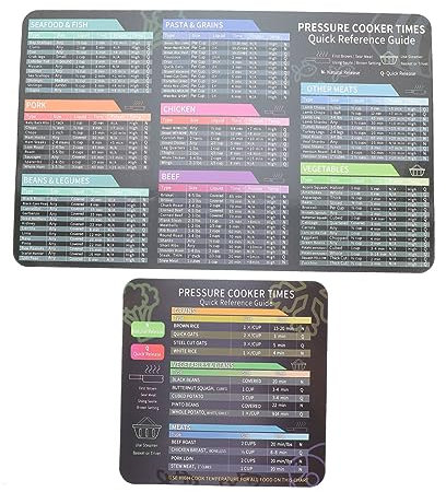 LIFKOME 2blätter Kochzeit Magnet Für Schnellkochtopf Magnetisches Mit Klarer Druckanzeige Praktische Rezeptübersicht Für Gemüse Und Für Küche Und Büro