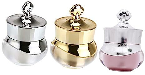 Mipcase 3pièces Pots De Crème Élégants Forme De Couronne Pour Maquillage Et Soins Peau Contenants Voyage
