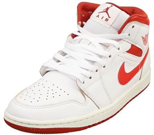 NIKE Air Jordan 1 Mid SE Herren-Sneaker, White Lobster Dune Red Sail 160, 46 EU