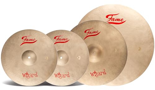 Fame Cymbal Set, 14 Zoll HiHat, 16 Zoll Thin Crash, 20 Zoll Thin Ride, B20 Bronze, Handgehämmert, Sandgestrahlt