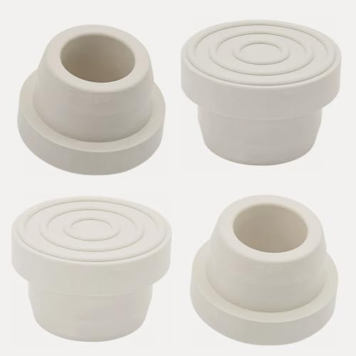 Pool Ladder Bumpers, 2pcs Rubber Inground Pool Ladder Bumpers, Pool Ladder Caps Fit 1.90” Swimming Pool Ladder Tubing, Inside Plug Bumper Cap, White Swimming Pool Ladder Parts to Protect Pool Liner
