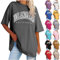 Tshirt Damen Oversize - Einfarbig Los Angeles Druck Tshirt, T-Shirt Damen Elegant Sport Lässig Tshirt Pullover Baggy Sportshirt Oberteil Longshirt Blusen Party Top Longbluse Oversize Tshirt