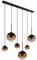 GLOBO Pendelleuchte Esszimmerlampe Hängeleuchte Deckenlampe Wohnzimmerleuchte, Metall Glas amber rauchfarben schwarz, 3x E27 3x G9, 6 Flammig, H 117 cm