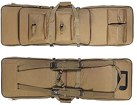 ANSNOW Gewehrkoffer Gewehrpistolentasche Doppelgewehrkoffer Waffentasche, Taktische Gewehrtasche, Taktische Tragetasche Range Bag, Gewehrkoffer Taktische Waffentasche Für Jagd Schießstand Sport/Khak