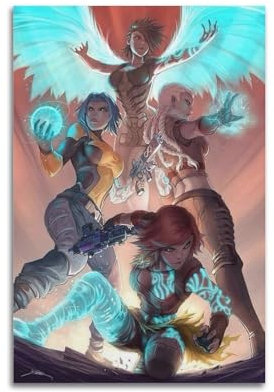 TESUXYEHH Borderlands Videospiel-Poster mit 4 Schwestern, dekoratives Gemälde, Leinwand, Wandposter und Kunstdruck, moderne Familienschlafzimmer-Dekoration, Poster, 20 x 30 cm