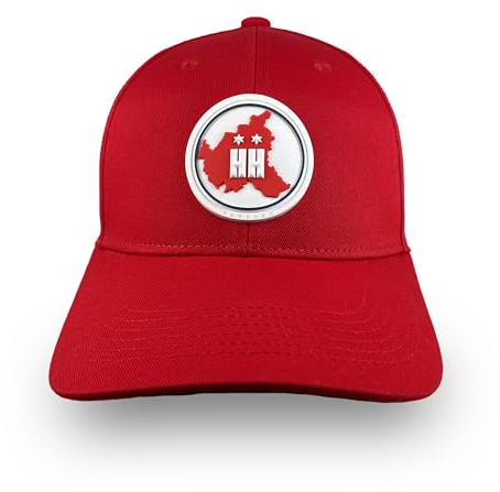 sportkopf Hamburg Basecap Rot - Verstellbare Unisex Schirmmütze Kappe mit Hamburg HH Signatur aus 100% Baumwolle