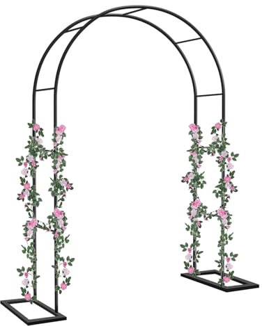 Arco de Jardín de Metal Arco de Rosas Rectangular Arco de Boda Inoxidable para Exterior Patio Pérgola Plantas Trepadoras Arco para Plantas Resistente(Blanca,300x220cm)