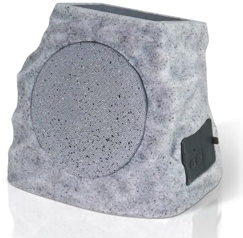 Rock Speakers Outdoor Waterproof Solar-Powered Outdoor Rock Speakers Bluetooth Wireless with TWS Pair&LED RGB Colors Built for All Seasons for Outside Patio Deck Pool BBQ