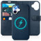 TUCCH Case for iPhone 16 (6.1) 2024, [2 in 1]Detachable Wallet Case with[RFID Blocking][Wireless Charging][Card Slots][Viewing Stand]Shockproof Magnetic PU Leather Removable Folding Case, Full Blue