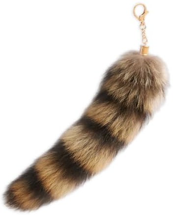 KGDUYC Fuchsschwanz Anhänger Schlüsselanhänger,Fell Schwanz Keychain Extra Groß Schlüsselring Tasche Zusätze Auto Schlüsselketten Anhänger Weich Flaumig Dicht Dekoration Natürliche Farben