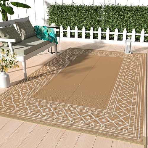 GENIMO Outdoor-Teppich, wasserfest, Kunststoff-Teppiche für Terrasse, 1,8 x