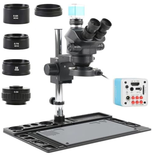 Mikroskop For Labor-Industrie-Trinokular-Mikroskop, isolierte Werkbank-Ständerhalterung aus Aluminiumlegierung, 4K 48MP, passend for Telefon-PCB-Reparatur, Videokamera, Simul-Fokal-Stereo-Trinokular-M