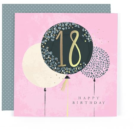 Dttra Hotchpotch Luxuriöse, folierte Geburtstagskarte zum 18. Geburtstag, moderne London-Grußkarte, 15,2 x 15,2 cm