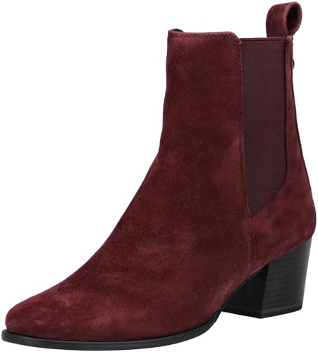 CAPRICE Damen Stiefeletten Rund mit Blockabsatz, Rot (Bordeaux Suede), 39 EU