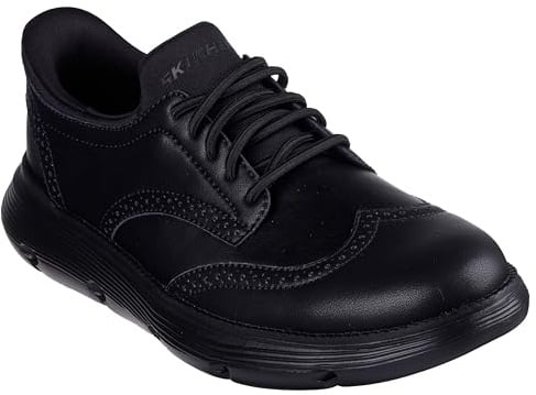 Skechers Mens Garza Sully Stretch Lace Leather Cushioned Slip-Ins Shoes | Spring Summer Collection | Slip On Shoe | Lace Up | Memory Foam Insole
