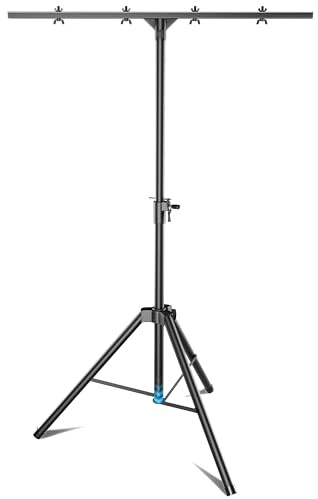 Qoope DJ-Lichtständer, robuster DJ-Beleuchtungsständer, verstellbar, 89-180 cm, T-Bühnenlichtständer für Bühnenbar, Party, DJ-Lichter