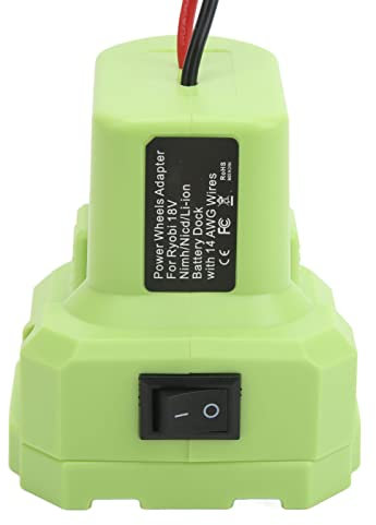 Battery Adapter Converter Dock Power Connector 14AWG with Switch for Ryobi P108 P107 P102 P103, Compatible with 18V Lithium Ion Battery, RC Toys and Robots