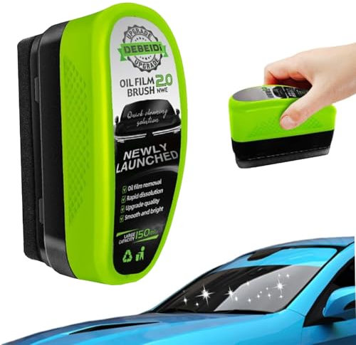 Car Window Cleaner, 2025 New Automotive Oil Film Cleaning Brush, Clear Vision Glass Cleaner, Universal glass Cleaning Wipe Board, Green oil film Wipe, Glass Oil Film Remover for Windshield (1)