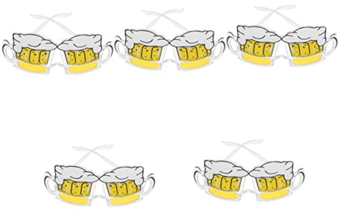 COLLBATH 5 Stück Biergläser Party Bier Brille UV geformt Bierkrug Sonnenbrille Sonnenbrillen für Frauen Tropische Sonnenbrille Neuartige Sonnenbrille Kreative Brille Sport