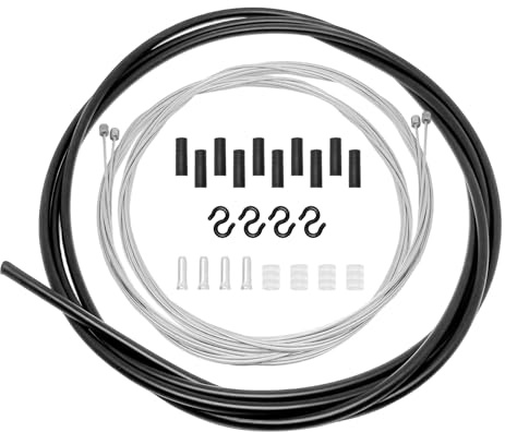 Kit de Câble de Dérailleur pour Vélo, 2m Universel Câble de Changement de Vitesse, pour VTT et Vélo de Route, Noir
