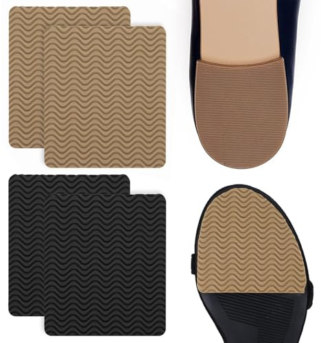 Dermalyx 4 Stück Robuste Schuhsohlen Ersatz, Anti-Rutsch Schuhsohlen Pads, Reparatur Kit Mit Klebepads, Gummisohlen Für Leder Schuhe, Sole Protector Schuhreparatur