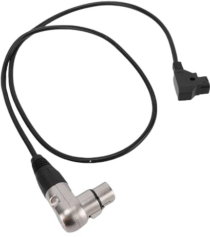 Bewinner D-Tap auf XLR 4-poliges Kabel, Rechtwinkliger Stromadapter mit Metallstecker, für F5 F55 BURANO URSA Kameras LED-Lichtpaneele