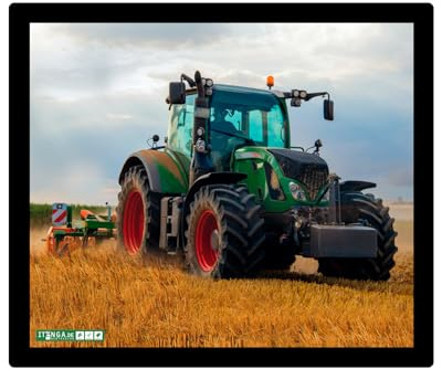 itenga Mauspad Traktor auf dem Feld Design – Hochwertiges Mousepad mit Rutschfester Unterseite & pflegeleichter Oberfläche – Ideal für Büro, Homeoffice & Gaming – 21 x 18 cm