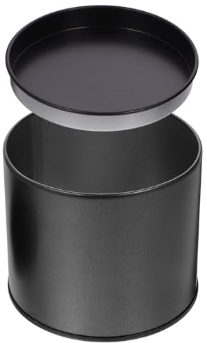 Beaupretty Runde Teedose aus Schwarzem Weißblech mit Deckel Kleine Aufbewahrung für Losen Tee Luftdichte Metalldose für Küche und Haushalt