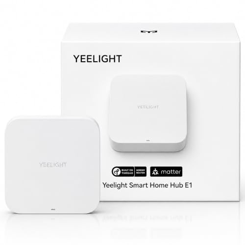 YEELIGHT E1 Smart Home Hub, Matter-Controller & Thread-Grenzrouter für bis zu 150 Geräte, Hausautomation, Cloud-Failover, Datenschutzorientiert, kompatibel mit Apple Home, Alexa, Google & SmartThings