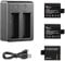 Vemico Action Camera Battery, 3x1050mAh Rechargeable Sports Action Camera Battery with USB Dual Charger for AKASO/Campark APEMAN/DBPOWER/NEXGADGET/WiMiUS/Lightdow/EKEN
