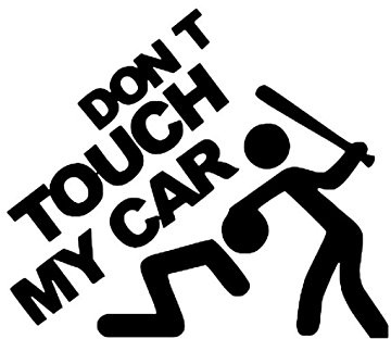 Auto Styling Aufkleber Don 't Touch My Car-Aufkleber Vinyl Aufkleber Dekoration Film Aufkleber DIY Auto Tuning Teile 20 * 15 * 1 cm (Schwarz)