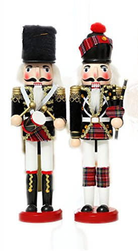 Set of 2 Scotand Nutcracker Soldier Christmas Ornament Gifts Holidays Presents 12 inches Tall