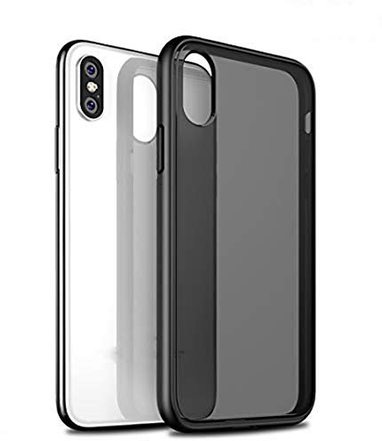 ZSCHAO Cover per iPhone XS Max Silicone Slim Sottile Trasparente Nero Opaco Antiurto TPU Custodia Cover Compatibile con iPhone XS Max Rigida Libro Full Case Matte Ultrasottile Bumper Nera