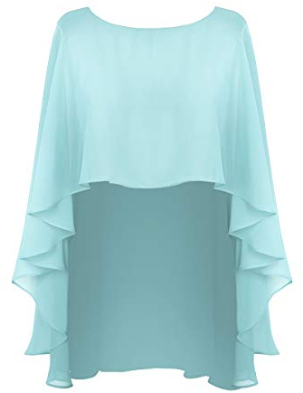 FEESHOW Chiffon Stola Schal Kleid Festlich Hochzeit Bolero Umschlagtuch Brautkleid Abendkleid Elegant Mintgrün Einheitsgröße
