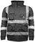 High Visibility Safety Security Reflective Protective Waterproof Workwear Bomber Jacket Fluorescent (XL, Black)