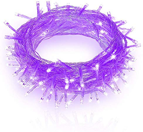 Luci delle fate di Natale, 5M 50 LED Luci di stringa dell'albero di Natale Luci di Natale decorative USB per la festa dell'albero di Natale Wedding Garden Decorare (Viola)