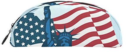 FANTAZIO Stiftetui für Ggirls Great Aamerican Flag and Statue of Liberty Make up Pouch