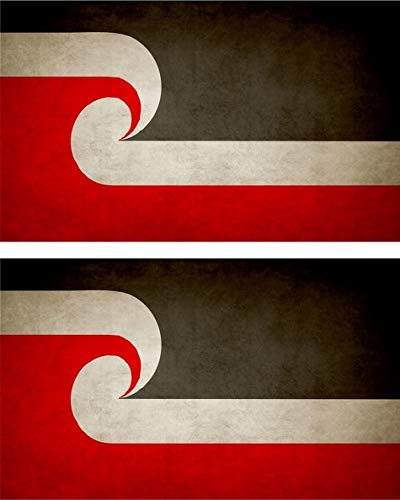 Akachafactory 2X Sticker Aufkleber Flaggen Flagge Fahne Vintage Maori