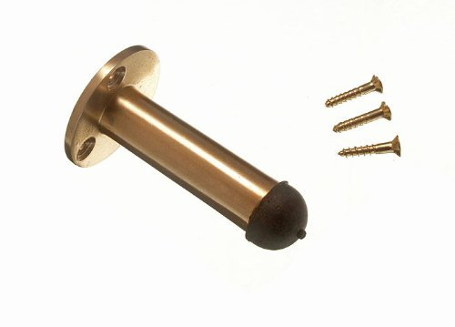 Türstopper, massives Messing, Säulenform, Gummispitze, 63 mm, inkl. Schrauben, 40 Stück