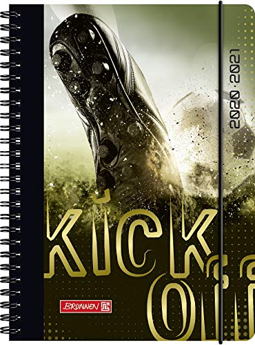 BRUNNEN 1072150101 „Fußball“, Wochenkalender/Schülerkalender 2020/2021, 2 Seiten = 1 Woche , Blattgröße 14,8 x 21 cm , A5 , PP-Einband