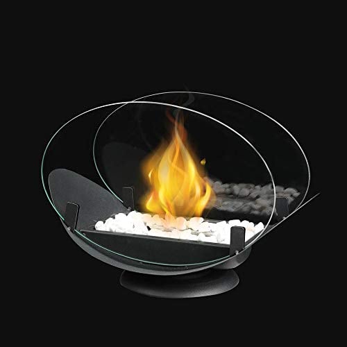 JHY DESIGN 24,5 cm de Alto Biochimenea de Sobremesa Ovalado Hoguera Chimenea de Mesa de Bioetanol Portátil Fogata Chimenea para Jardín Patio Fiestas Interiores y Exteriores